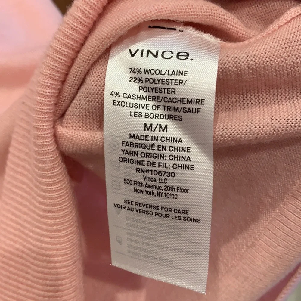 NWT Vince Pink crew neck sweater Medium - Picture 6 of 9